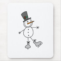Snowman Ice Skating Mouse Pads