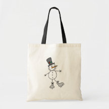 Snowman Ice Skating Tote Bag