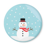 Snowman in a Snow Globe Magnet - Customized