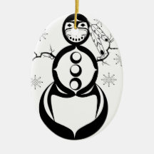 SNOWMAN INDIAN HOLLIDAYS CHRISTMAS ORNAMENT