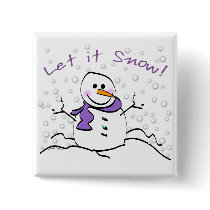 Snowman Let it Snow Button