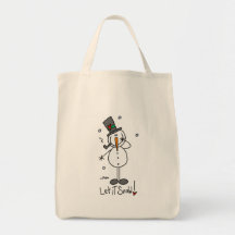 Snowman Let it Snow Canvas Bag