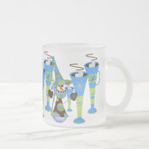 Snowman Love Hot Chocolate! Frosted Christmas Mug