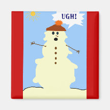 snowman melting magnet