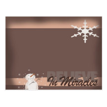 Snowman Miracle Christmas Magnet Postcard