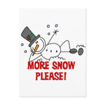 Snowman More Snow Please Tshirts and Gifts Postcard