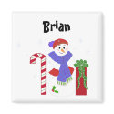Snowman Name Tag magnets