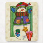 Snowman Patches Mousepad