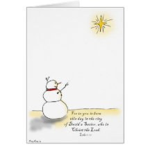 Snowman Praises (Colour) Greeting Card