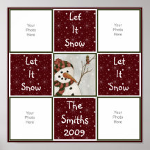 Snowman Quilt Scrapbook Page Poster