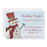 Snowman Red Holiday Invitation
