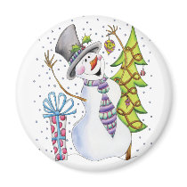 Snowman Refrigerator Magnet