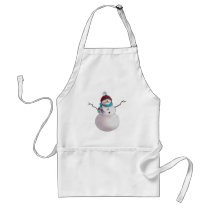 SNOWMAN, SCARF & STOCKING CAP by SHARON SHARPE Apron