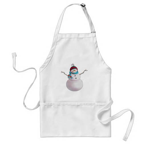 SNOWMAN, SCARF & STOCKING CAP by SHARON SHARPE Apron