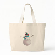 SNOWMAN, SCARF & STOCKING CAP by SHARON SHARPE Tote Bag