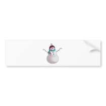 SNOWMAN, SCARF & STOCKING CAP by SHARON SHARPE Bumper Stickers