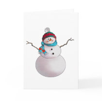 SNOWMAN, SCARF & STOCKING CAP by SHARON SHARPE Card