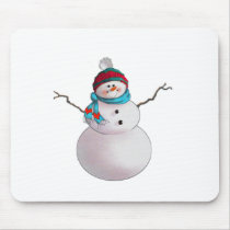 SNOWMAN, SCARF & STOCKING CAP by SHARON SHARPE Mouse Pad
