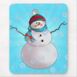 SNOWMAN, SCARF & STOCKING CAP by SHARON SHARPE Mouse Pad