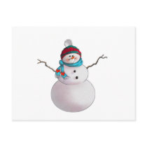 SNOWMAN, SCARF & STOCKING CAP by SHARON SHARPE Post Card