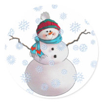 SNOWMAN, SCARF & STOCKING CAP by SHARON SHARPE Stickers