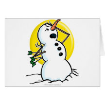 Snowman Shot! Greeting Cards