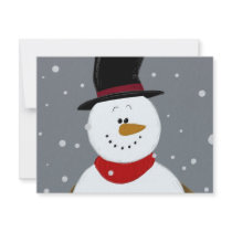 Snowman - Silver Personalized Invites