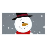 Snowman - Silver Picture Card