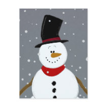 Snowman - Silver Post Card