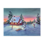 SNOWMAN & SLED by SHARON SHARPE Post Cards
