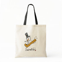 Snowman Snow Much Fun Canvas Bags