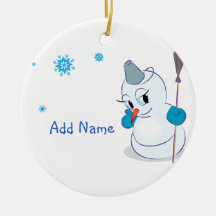 Snowman Snowflakes Christmas Tree Ornament