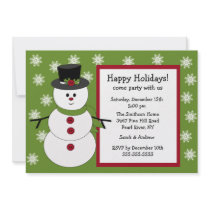Snowman & Snowflakes Holiday Party Invitation