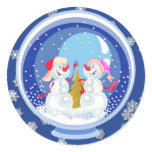 Snowman Snowglobe Stickers