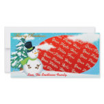 Snowman Surprised its Christmas Photo Greeting Card
