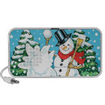 Snowman Throwing a Snowball Winter Fun Splat! Speaker System