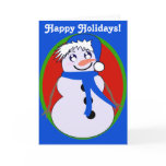 Snowman Toon Blue Holiday! Card
