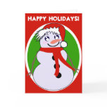 Snowman Toon Red Holiday! Card