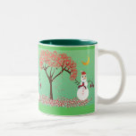Snowman with a Candycane Tree mugs