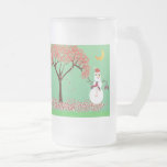 Snowman with a Candycane Tree - mug mugs