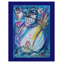 SNOWMAN WITH OWL