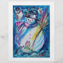 SNOWMAN WITH OWL FLYER DESIGN