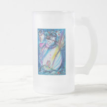SNOWMAN WITH OWL MUGS