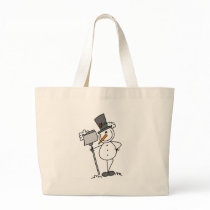 Snowman with Shovel Tote Bags