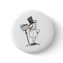 Snowman with Shovel Button