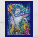 SNOWMAN WITH TOYS, white blue yellow Flyers