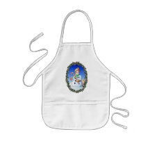 SNOWMAN & WREATH by SHARON SHARPE Apron