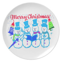 Snowmen Carolers - Plate