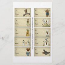 Snowmen & Friends Gift Tags on a Sheet - 10 Design Flyer