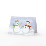 SNOWMEN Holiday Winter Christmas Greeting Card